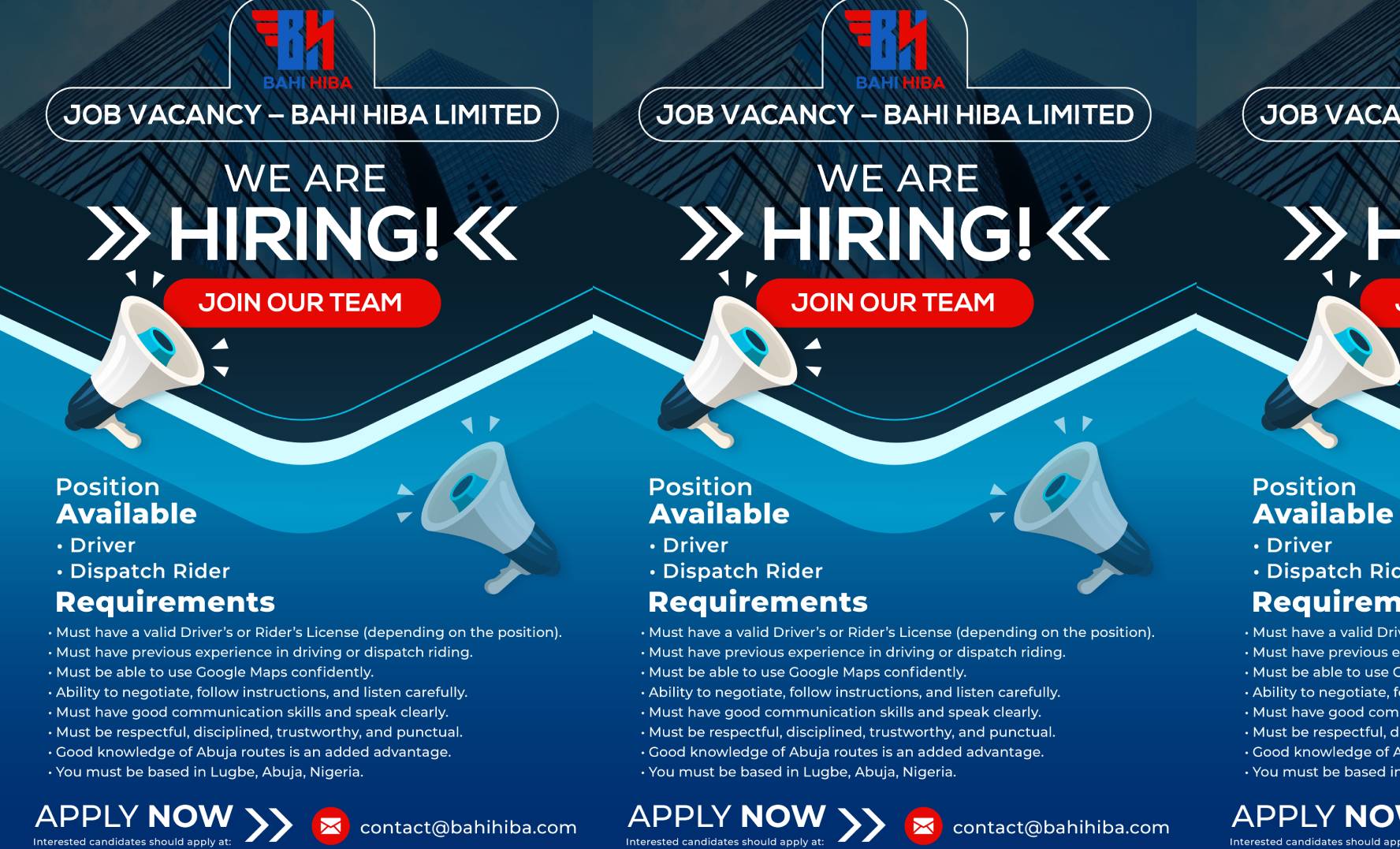 dispatch rider job in abuja Bahi ride is hiring